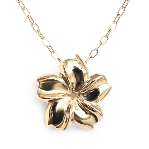 Veronika Rochester Limitierte Damen Blumen Halskette aus 18K Gelbgold vergoldetes Silber Petals of Dawn (45-50 cm Rochester Kette) von Veronika Rochester