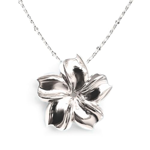 Veronika Rochester Limitierte Damen Blumen Halskette aus 925 Sterling Silber Petals of Dawn (45-50 cm Celeste Kette) von Veronika Rochester