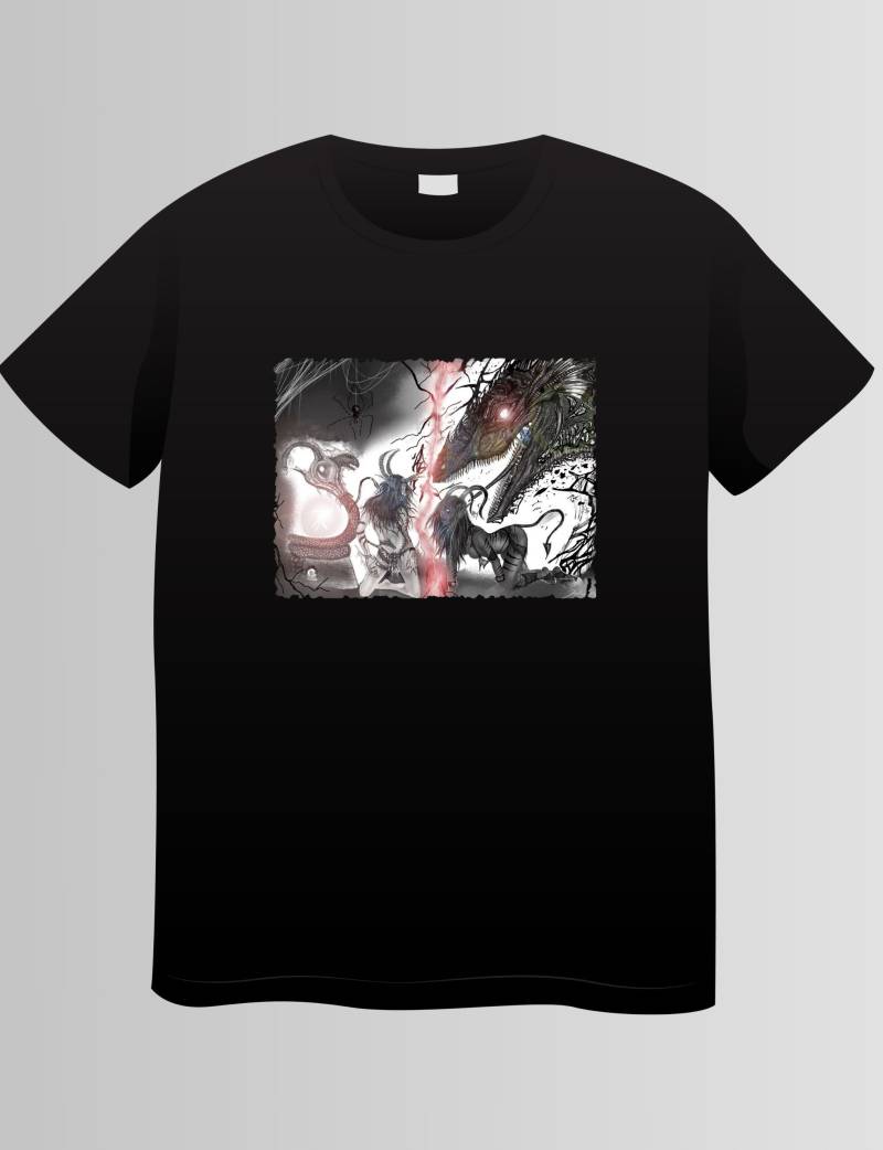 Exklusives T-Shirt Von Dark Scripter Motiv "Drache Und Besondere Frau" Exklusives T-Shirt Von Dark Scripter Motiv "Drache Und Besondere Frau" von VeronikasGeschenke
