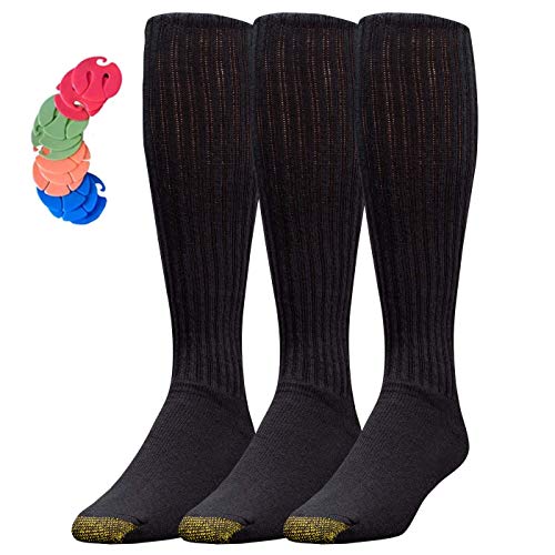 Gold Toe Herren Ultra Tec Baumwolle Over-the-Wade Athletic Socken Veronz Socken Clips enthalten - Schwarz - von Veronz