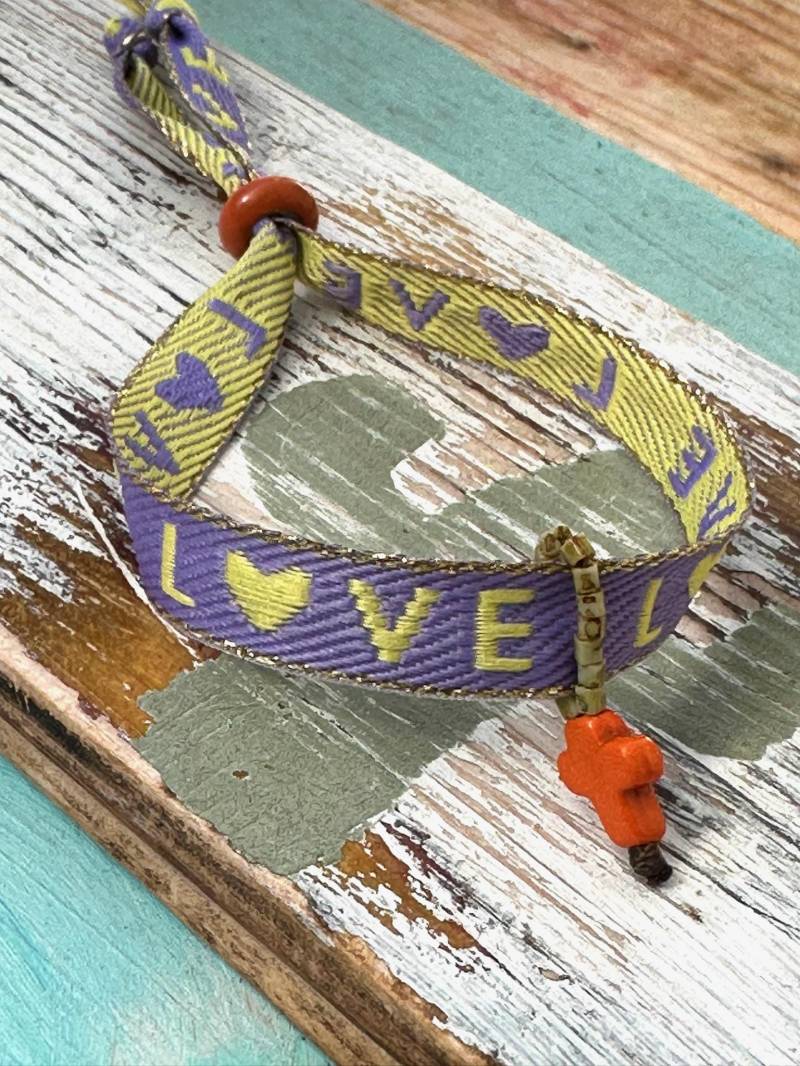 Armband - Aus Band Love Kreuz Verstellbar von Verperlthoch2