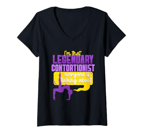 Damen Kontorsionist Kontorsion Legendary Contortionist T-Shirt mit V-Ausschnitt Damen Kontorsionist Kontorsion Legendary Contortionist T-Shirt mit V-Ausschnitt von Verrenkungskünstler
