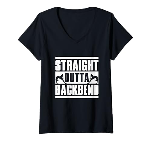 Damen Kontorsionist Kontorsion Straight Outta Backbend T-Shirt mit V-Ausschnitt Damen Kontorsionist Kontorsion Straight Outta Backbend T-Shirt mit V-Ausschnitt von Verrenkungskünstler