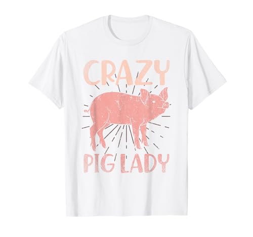 Verrückte Schweine Lady Bauernhof Tier Frauen Schwein T-Shirt Verrückte Schweine Lady Bauernhof Tier Frauen Schwein T-Shirt von Verrückte Lady Schwein Frauen Geschenkidee