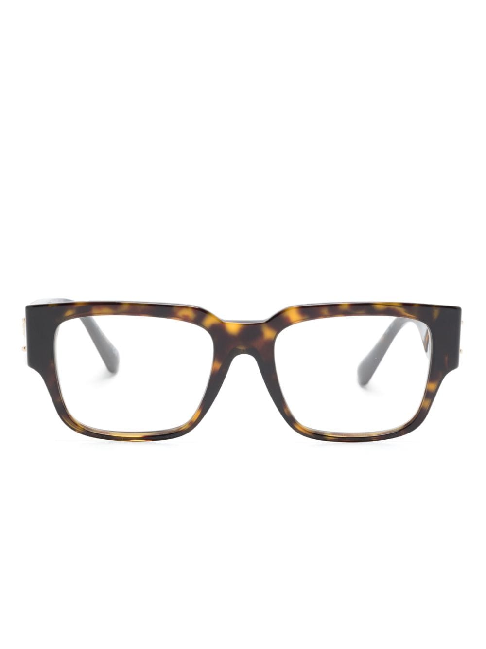 Versace Eyewear Eckige Brille mit Medusa-Motiv - Braun von Versace Eyewear