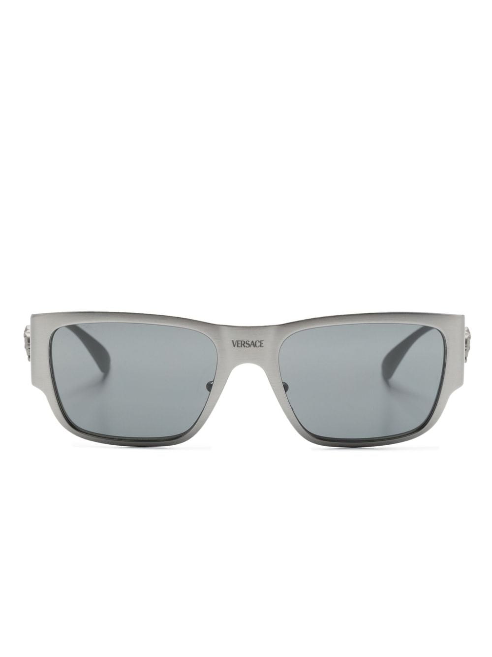 Versace Eyewear Eckige Sonnenbrille mit Medusa-Schild - Silber von Versace Eyewear