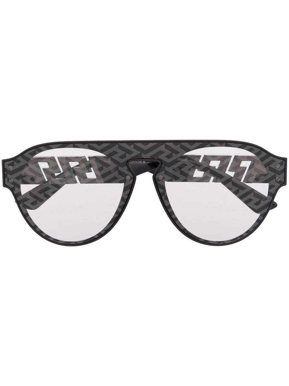 Versace Eyewear Sonnenbrille mit Greca-Motiv - Schwarz von Versace Eyewear