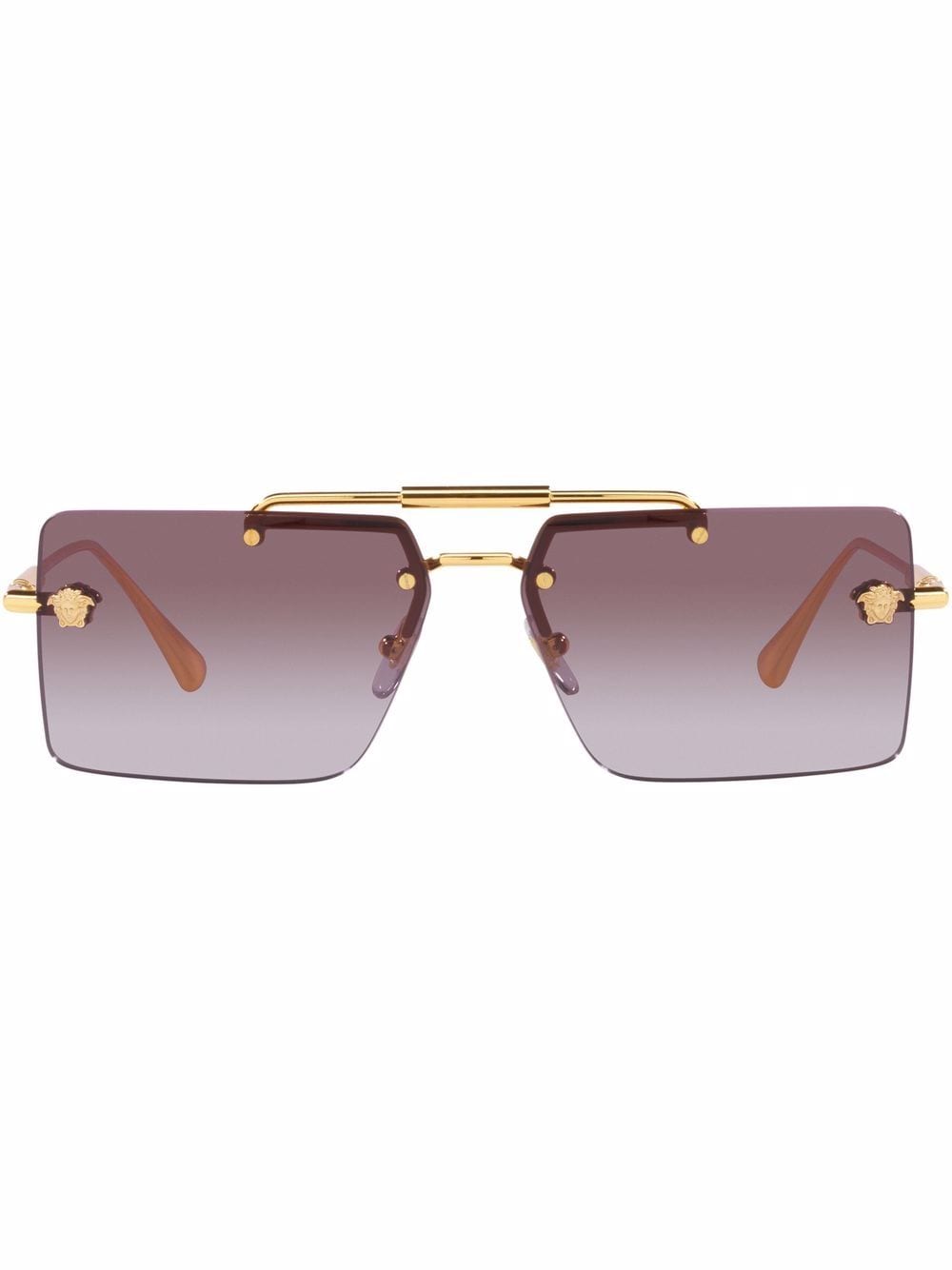 Versace Eyewear Sonnenbrille mit Logo-Schild - Gold von Versace Eyewear