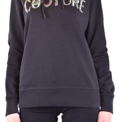 Versace Couture Schwarzes Baumwoll-logo Sweatshirt - Damenmode von Versace Jeans Couture
