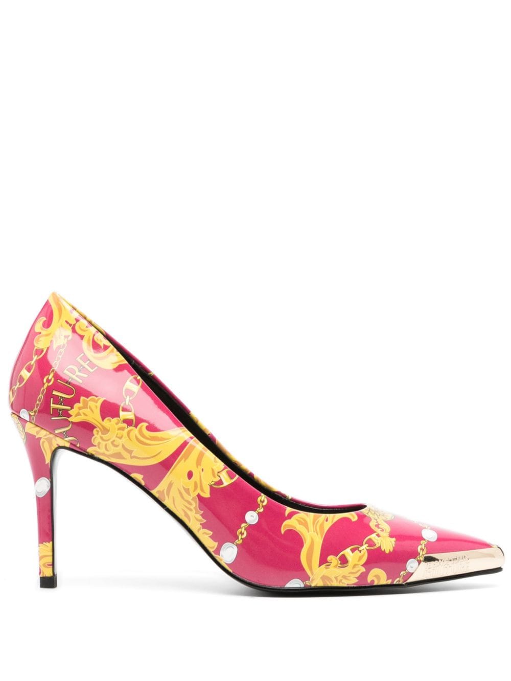 Versace Jeans Couture Pumps mit "Chain Couture"-Print 90mm - Rosa von Versace Jeans Couture