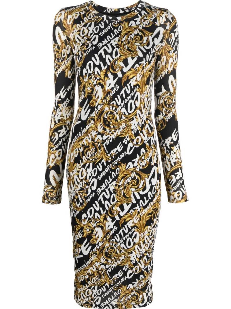 Versace Jeans Couture Kleid mit Barock-Print - Schwarz von Versace Jeans Couture