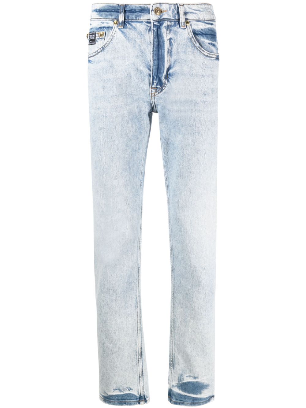 Versace Jeans Couture Halbhohe Straight-Leg-Jeans - Blau von Versace Jeans Couture