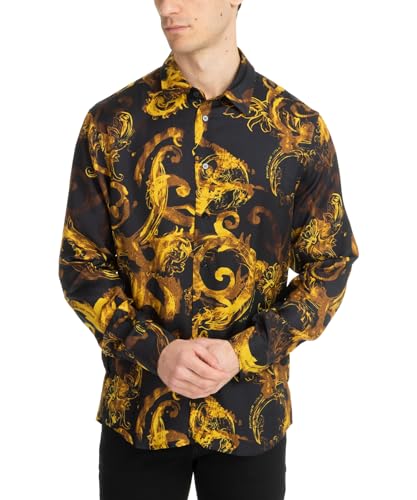 Versace Jeans Couture Herren Hemd Black - Multicolor 50 EU von VERSACE JEANS COUTURE