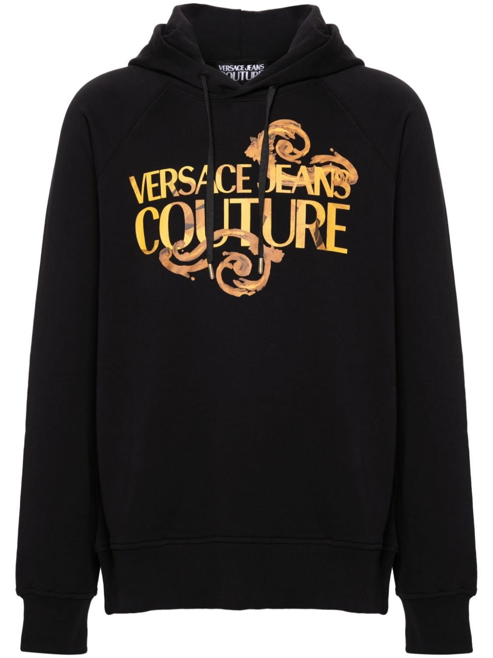 Versace Jeans Couture Hoodie mit Watercolour Couture-Logo - Schwarz von Versace Jeans Couture