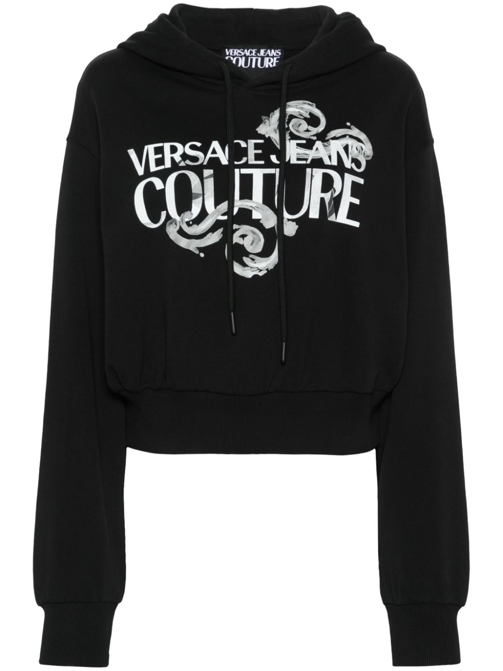 Versace Jeans Couture Hoodie mit Watercolour Couture-Logo - Schwarz von Versace Jeans Couture