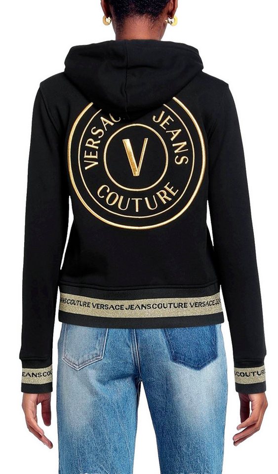 Versace Jeans Couture Kapuzensweatjacke V-Emblem Hooded Jacke V-Emblem Luxury Kollektion von Versace Jeans Couture