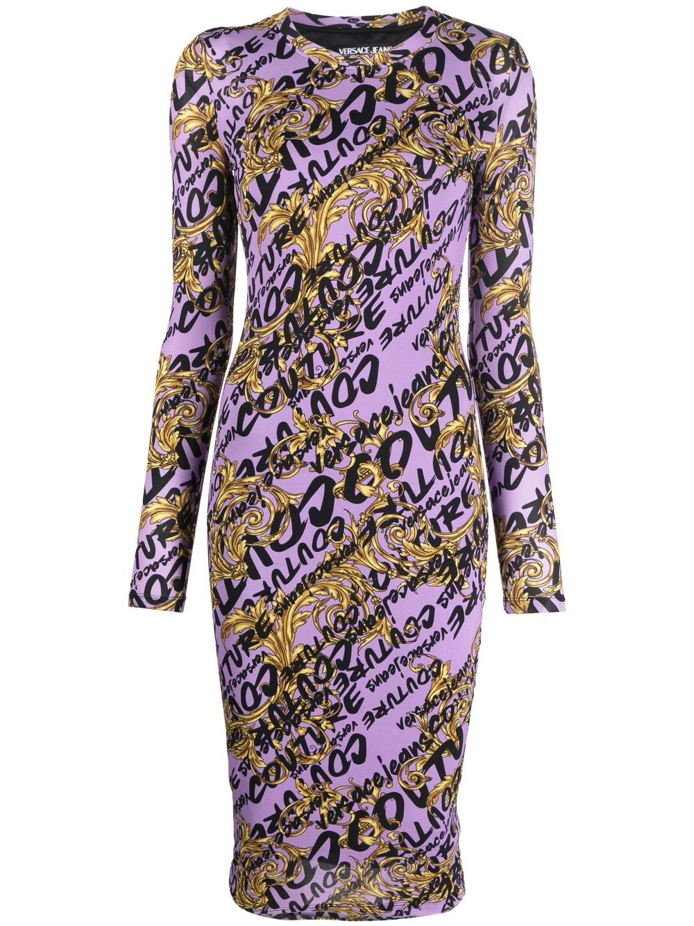 Versace Jeans Couture Kleid mit Barock-Print - Violett von Versace Jeans Couture