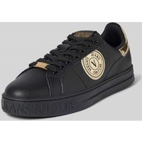 Versace Jeans Couture Ledersneaker mit Label-Details Modell 'FONDO COURT' in Black, Größe 40 von Versace Jeans Couture