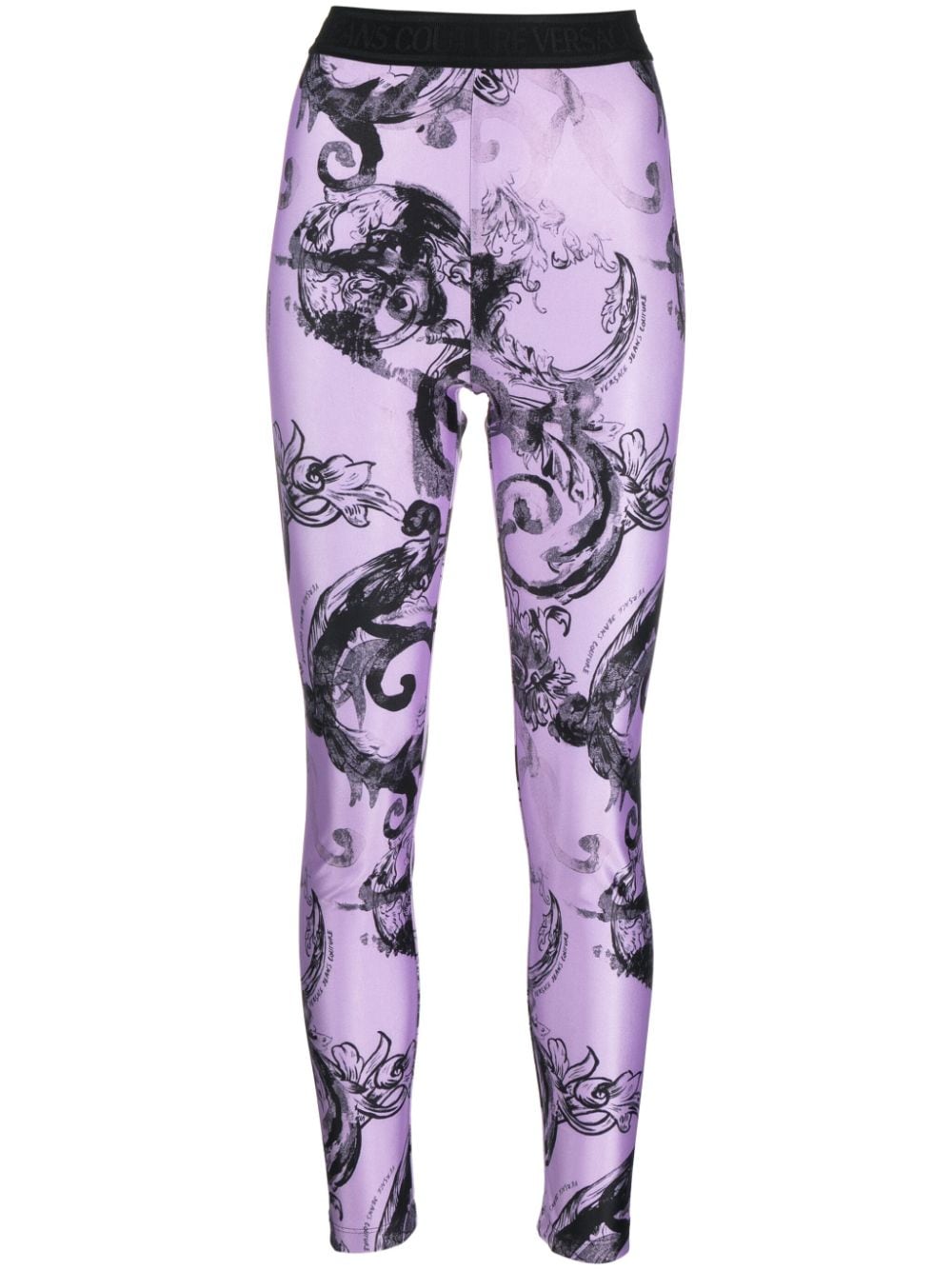 Versace Jeans Couture Leggings mit grafischem Print - Violett von Versace Jeans Couture