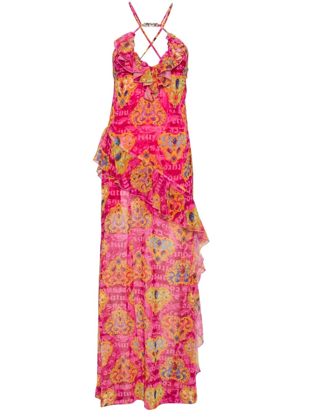 Versace Jeans Couture Maxikleid mit Heart Couture-Print - Rosa von Versace Jeans Couture