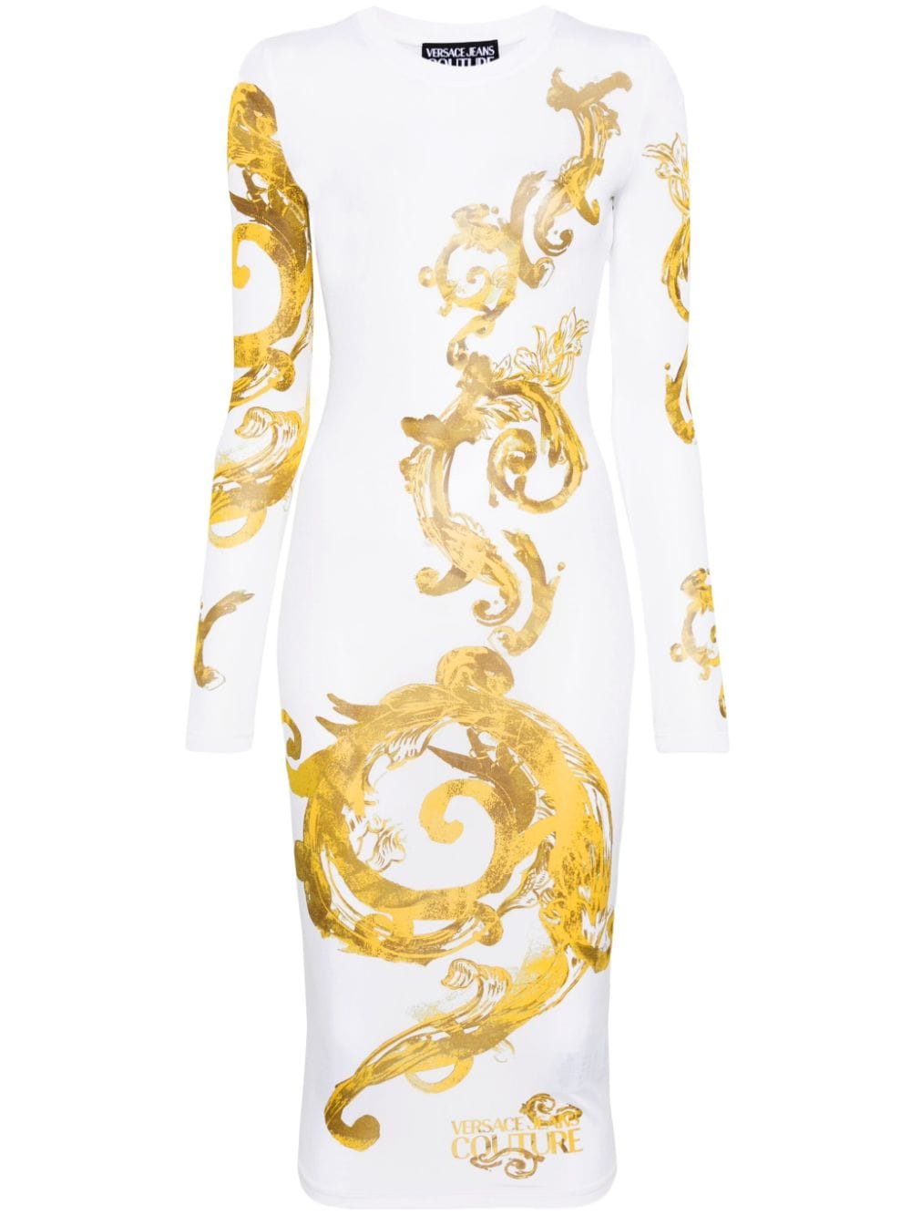 Versace Jeans Couture Midikleid mit Watercolour Couture-Print - Weiß von Versace Jeans Couture