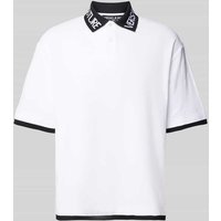 Versace Jeans Couture Poloshirt mit Label-Print in Weiss, Größe S von Versace Jeans Couture