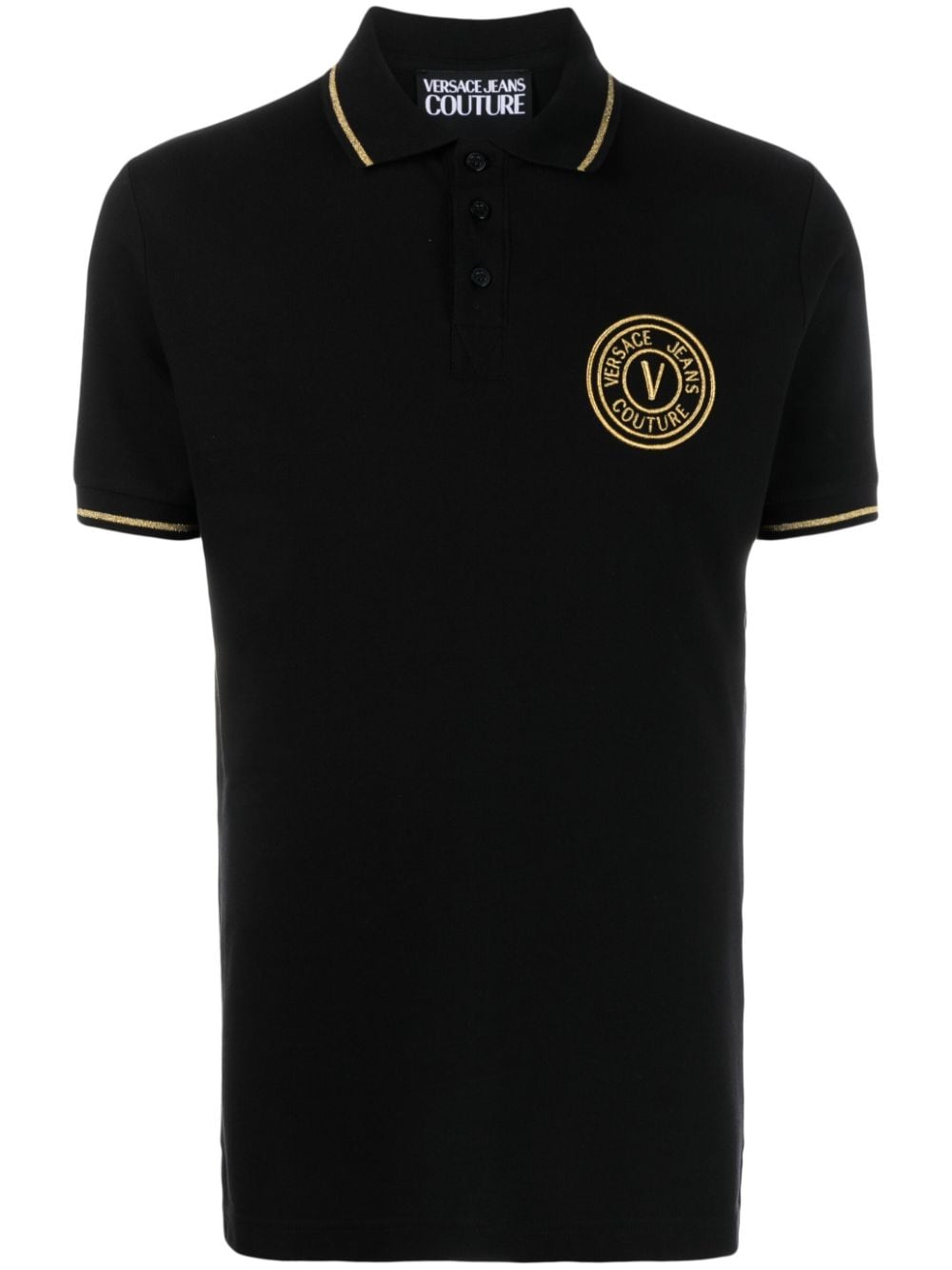 Versace Jeans Couture Poloshirt mit Logo-Stickerei - Schwarz von Versace Jeans Couture