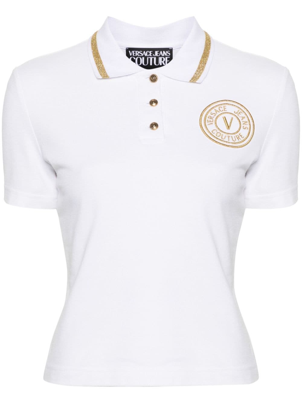 Versace Jeans Couture Poloshirt mit Logo-Stickerei - Weiß von Versace Jeans Couture