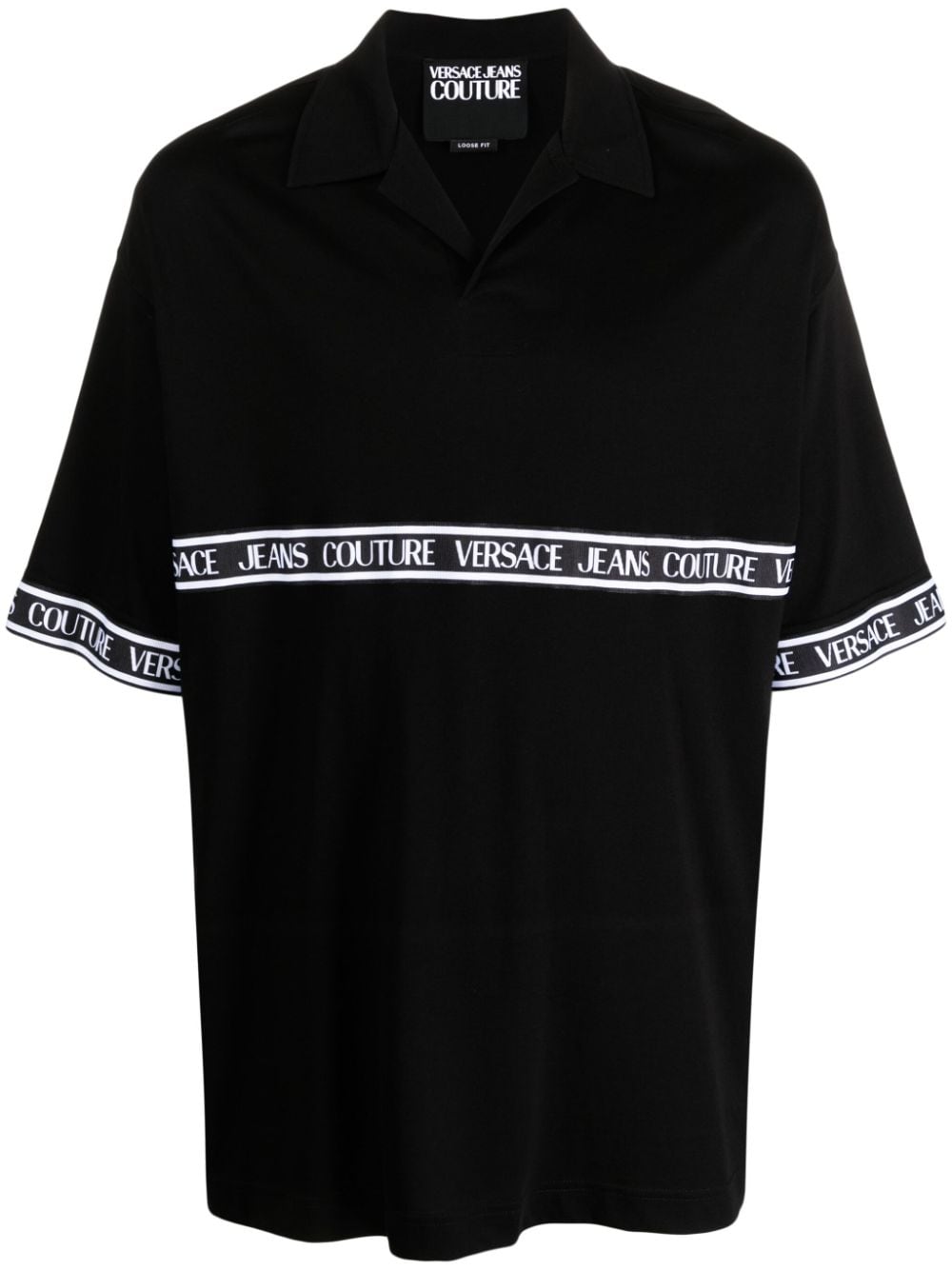 Versace Jeans Couture Poloshirt mit Logo-Streifen - Schwarz von Versace Jeans Couture