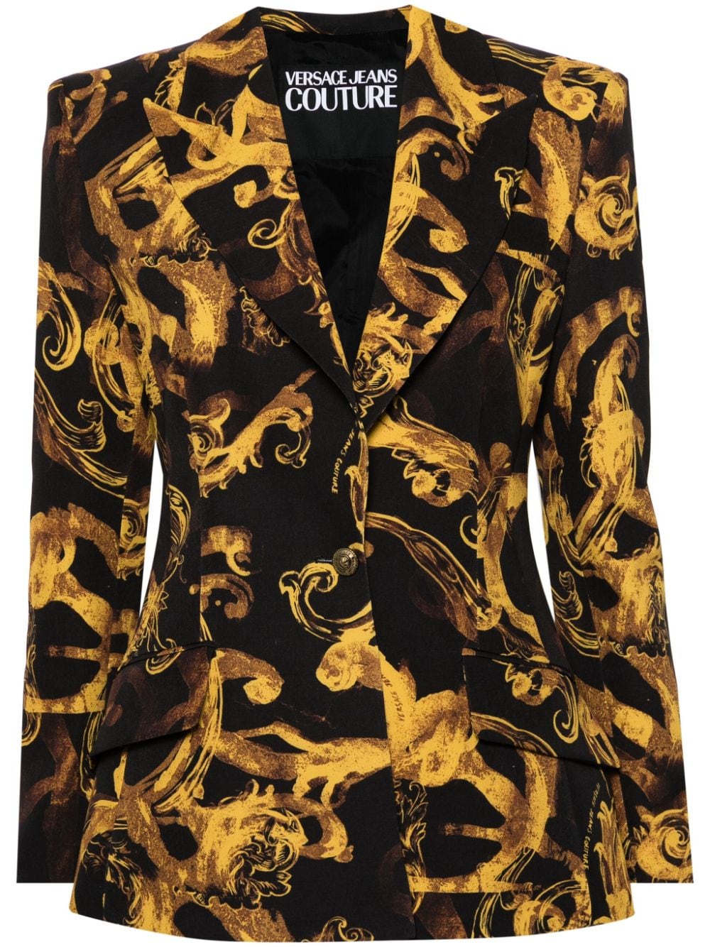 Versace Jeans Couture Sakko mit Barocco-Print - Schwarz von Versace Jeans Couture