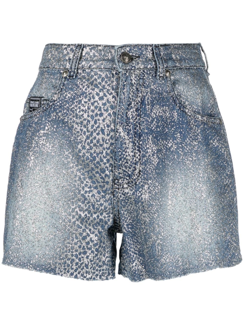 Versace Jeans Couture Shorts mit Schlangenleder-Effekt - Blau von Versace Jeans Couture