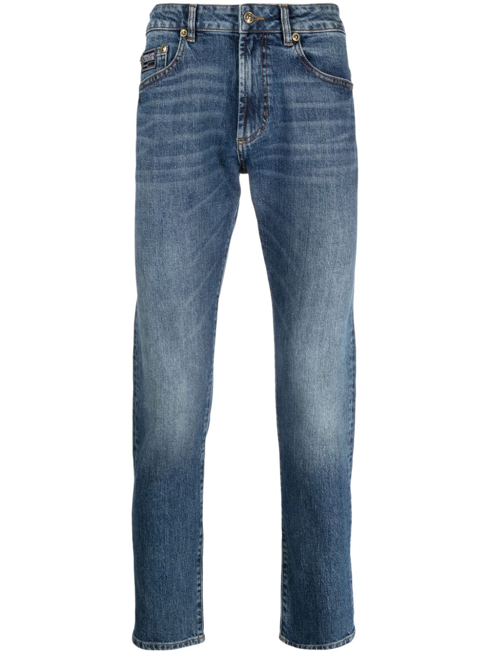 Versace Jeans Couture Slim-Fit-Jeans mit Logo-Applikation - Blau von Versace Jeans Couture