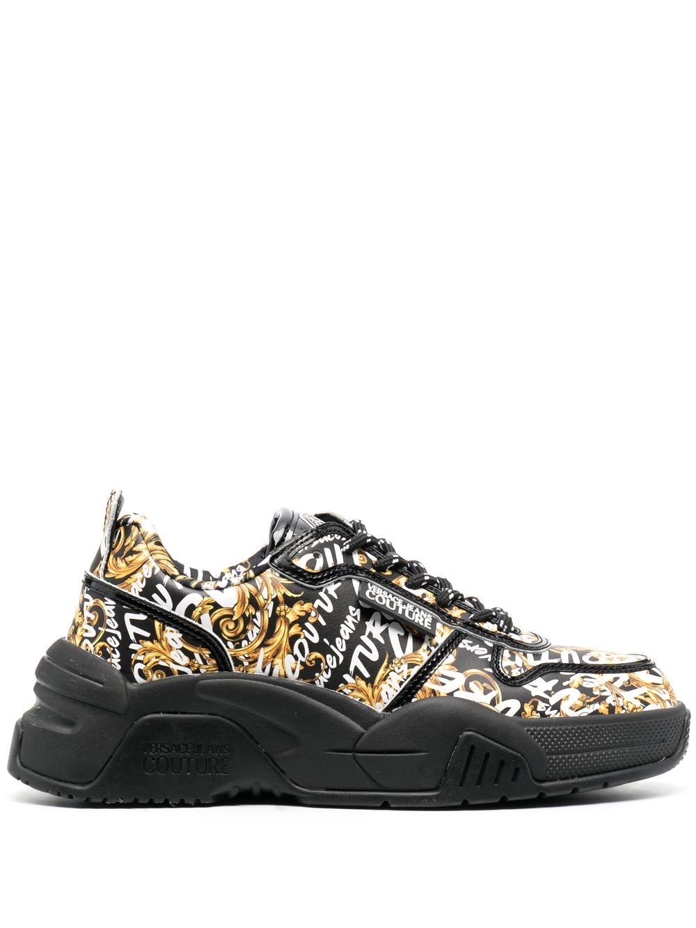 Versace Jeans Couture Sneakers mit Logo-Print - Schwarz von Versace Jeans Couture