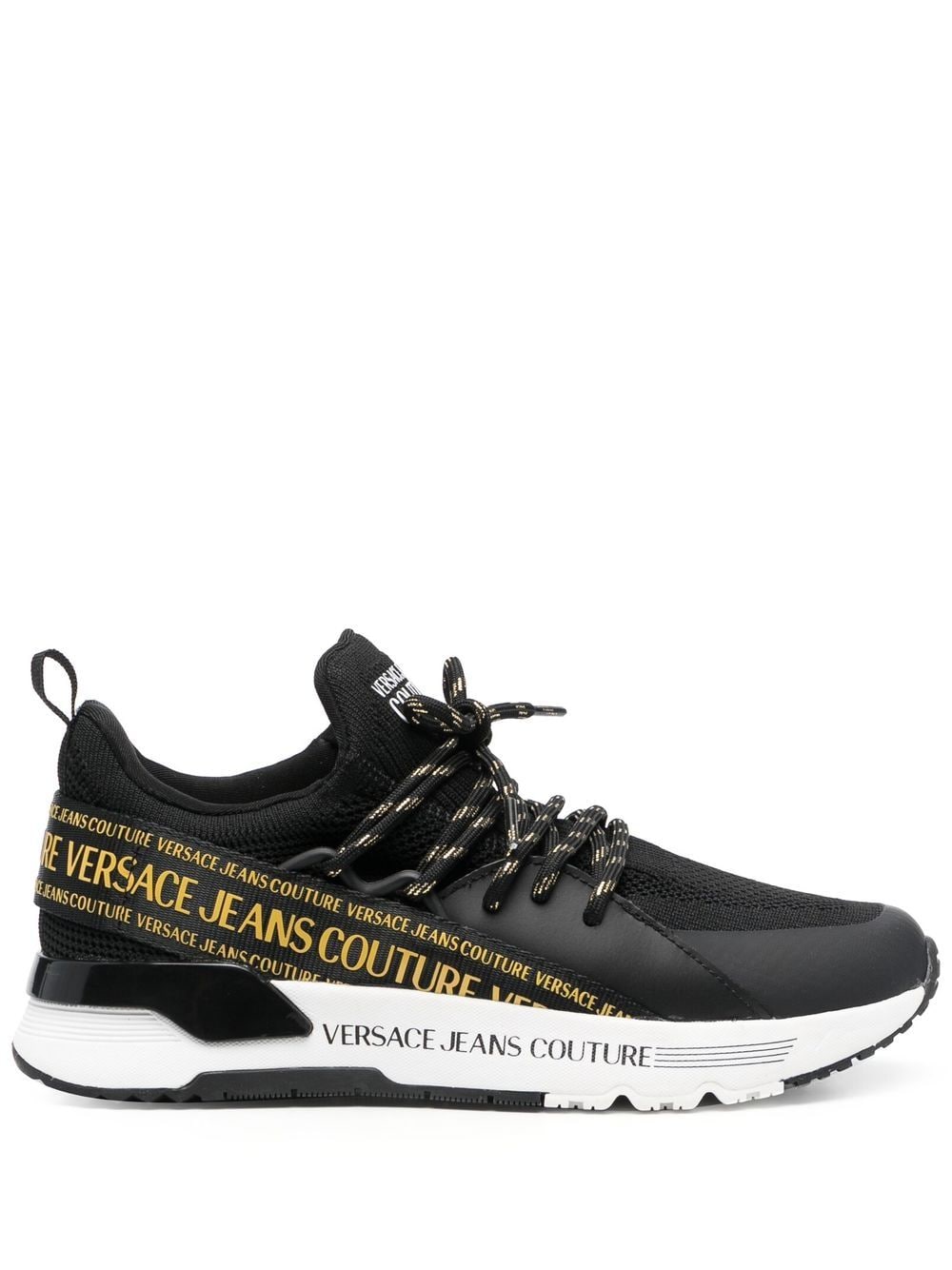 Versace Jeans Couture Sneakers mit Logo-Streifen - Schwarz von Versace Jeans Couture