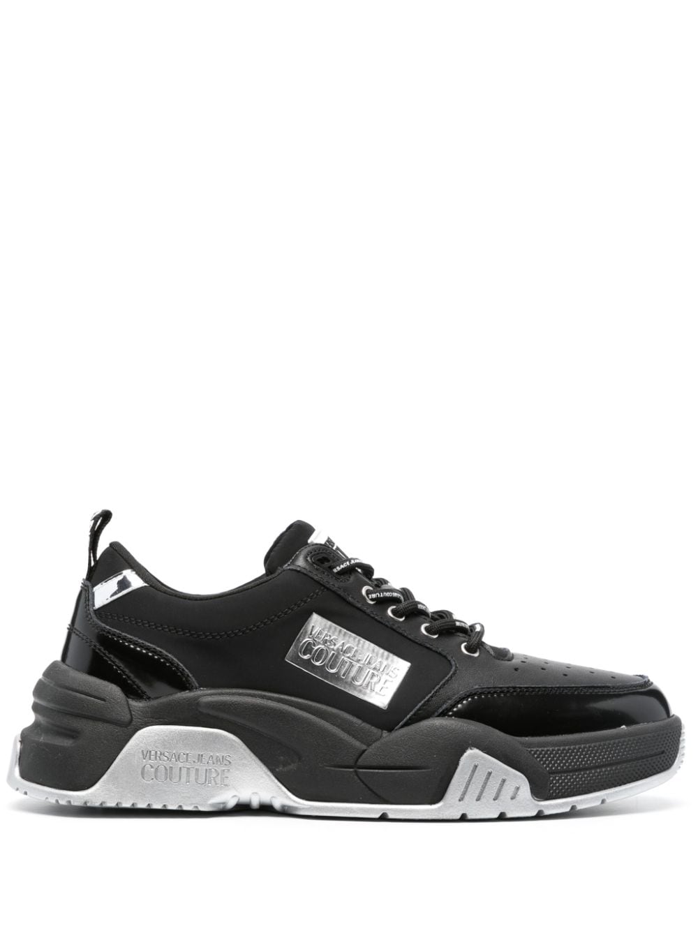 Versace Jeans Couture Sneakers mit Logo-Schild - Schwarz von Versace Jeans Couture