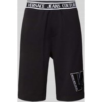 Versace Jeans Couture Sweatshorts mit elastischem Logo-Bund in Black, Größe L von Versace Jeans Couture