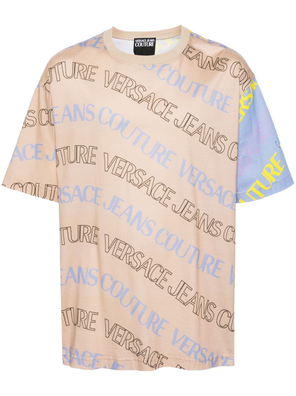 Versace Jeans Couture T-Shirt in Colour-Block-Optik - Nude von Versace Jeans Couture