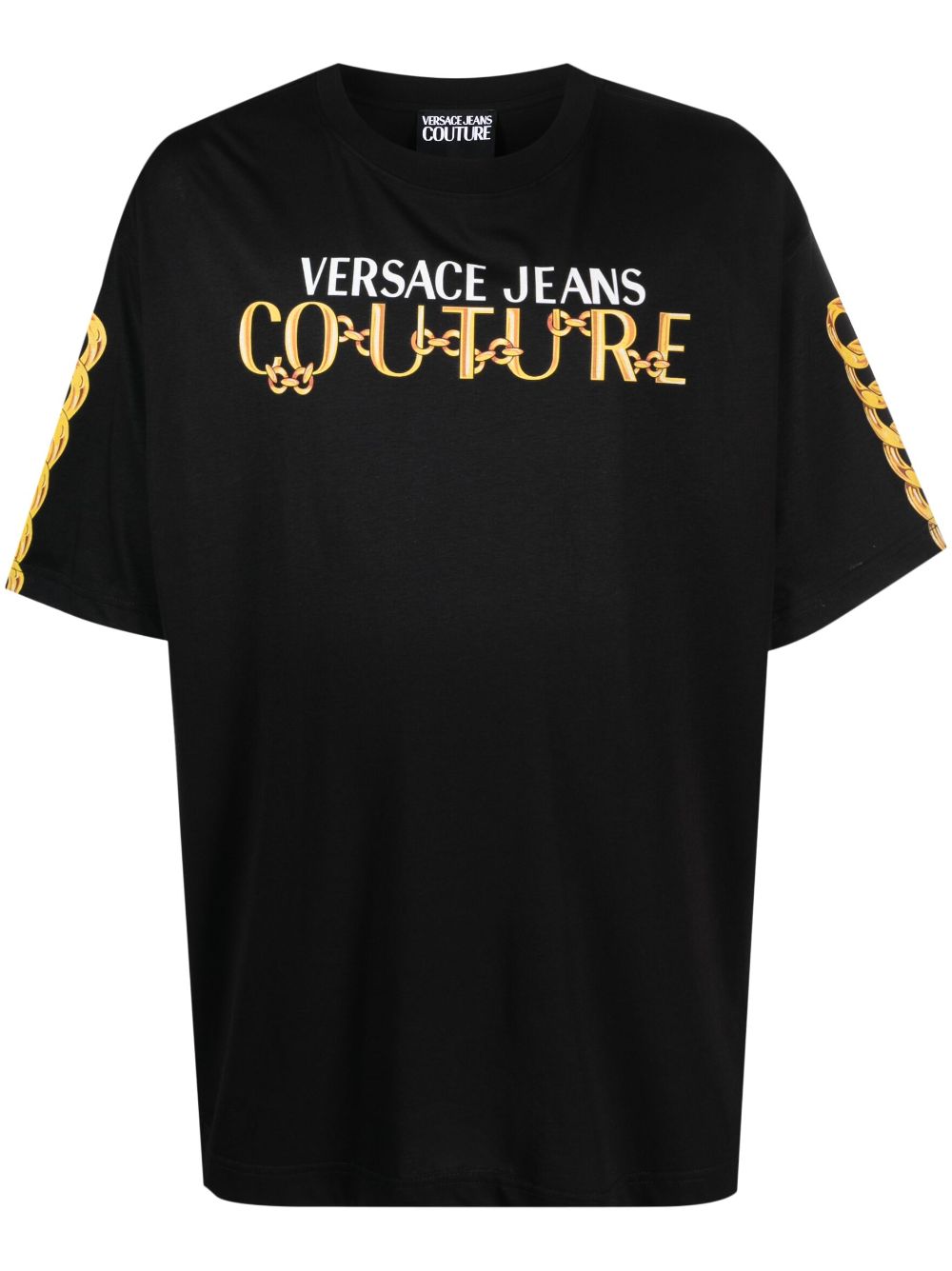 Versace Jeans Couture T-Shirt mit Ketten-Print - Schwarz von Versace Jeans Couture