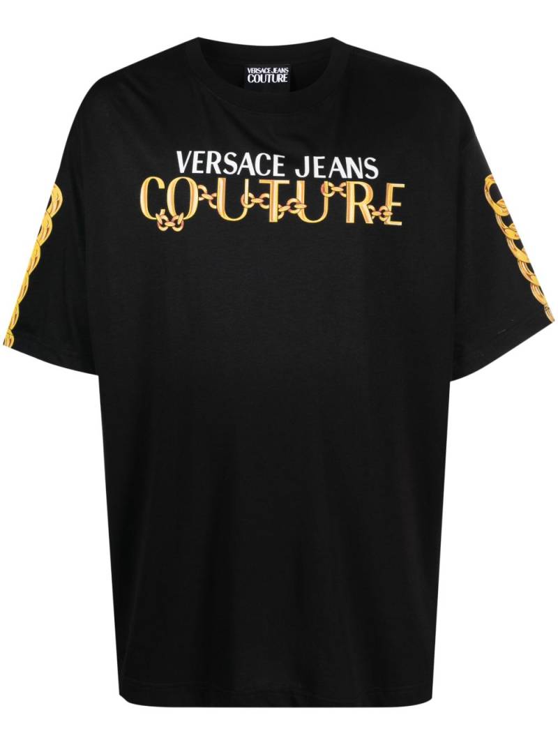 Versace Jeans Couture T-Shirt mit Ketten-Print - Schwarz von Versace Jeans Couture