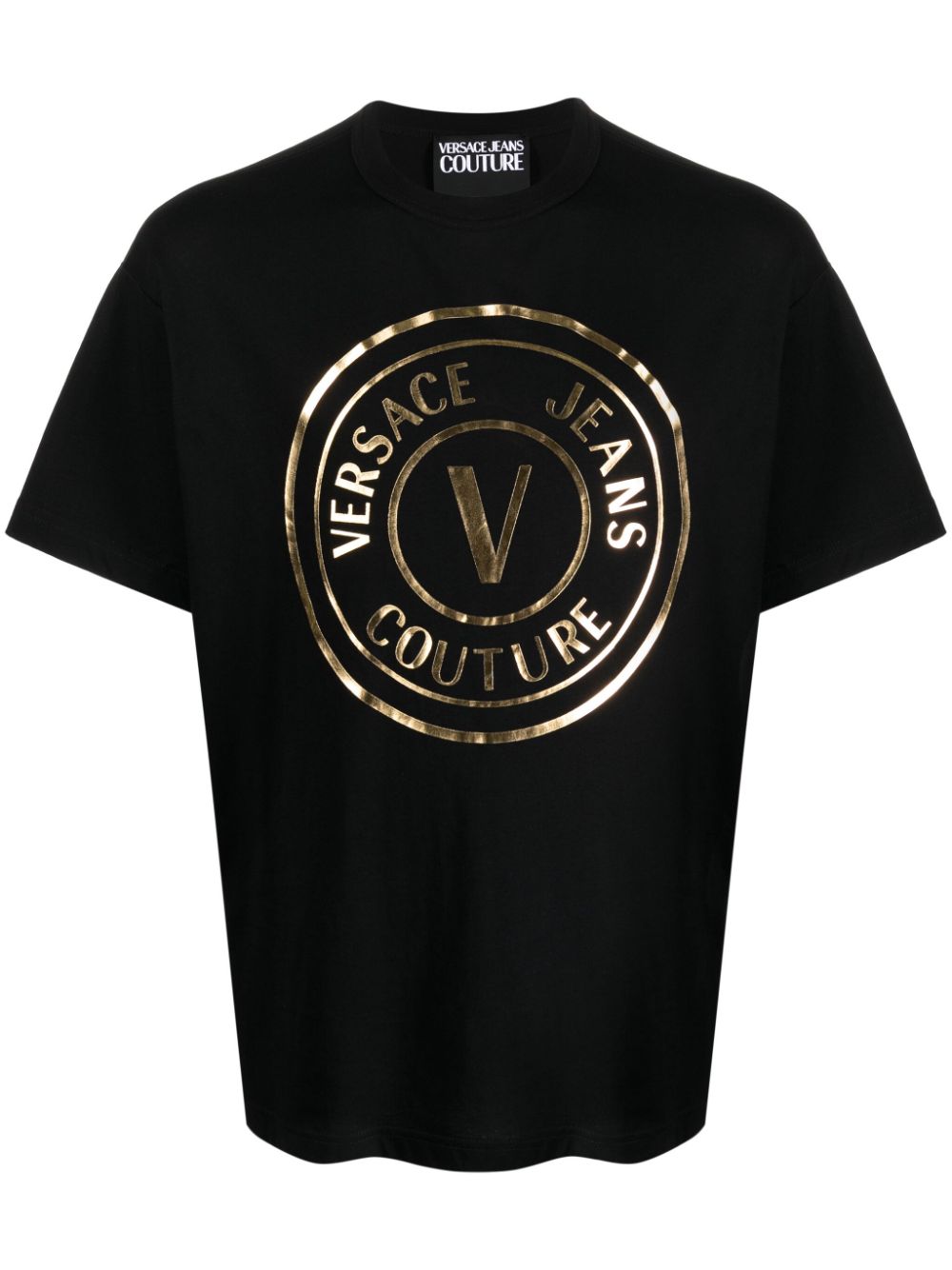 Versace Jeans Couture T-Shirt mit Logo im Metallic-Look - Schwarz von Versace Jeans Couture