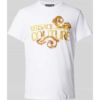 Versace Jeans Couture T-Shirt mit Rundhalsausschnitt in Weiss, Größe XXXL von Versace Jeans Couture
