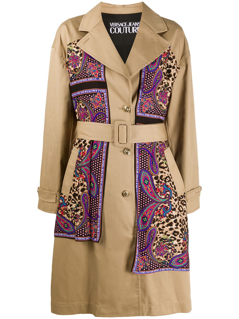 Versace Jeans Couture Trenchcoat mit Muster - Nude von Versace Jeans Couture