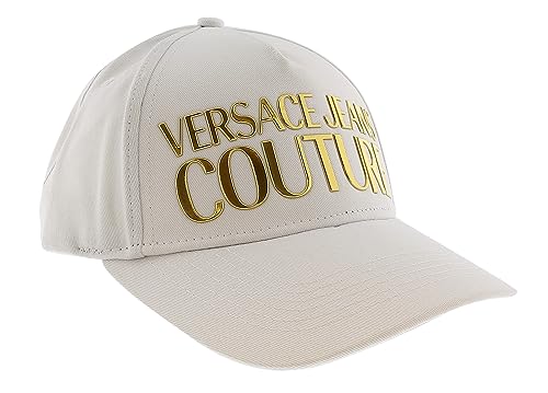 VERSACE JEANS COUTURE Baseballkappe für Herren, Weiß/Gold, Weiß/Gold, Einheitsgröße von VERSACE JEANS COUTURE