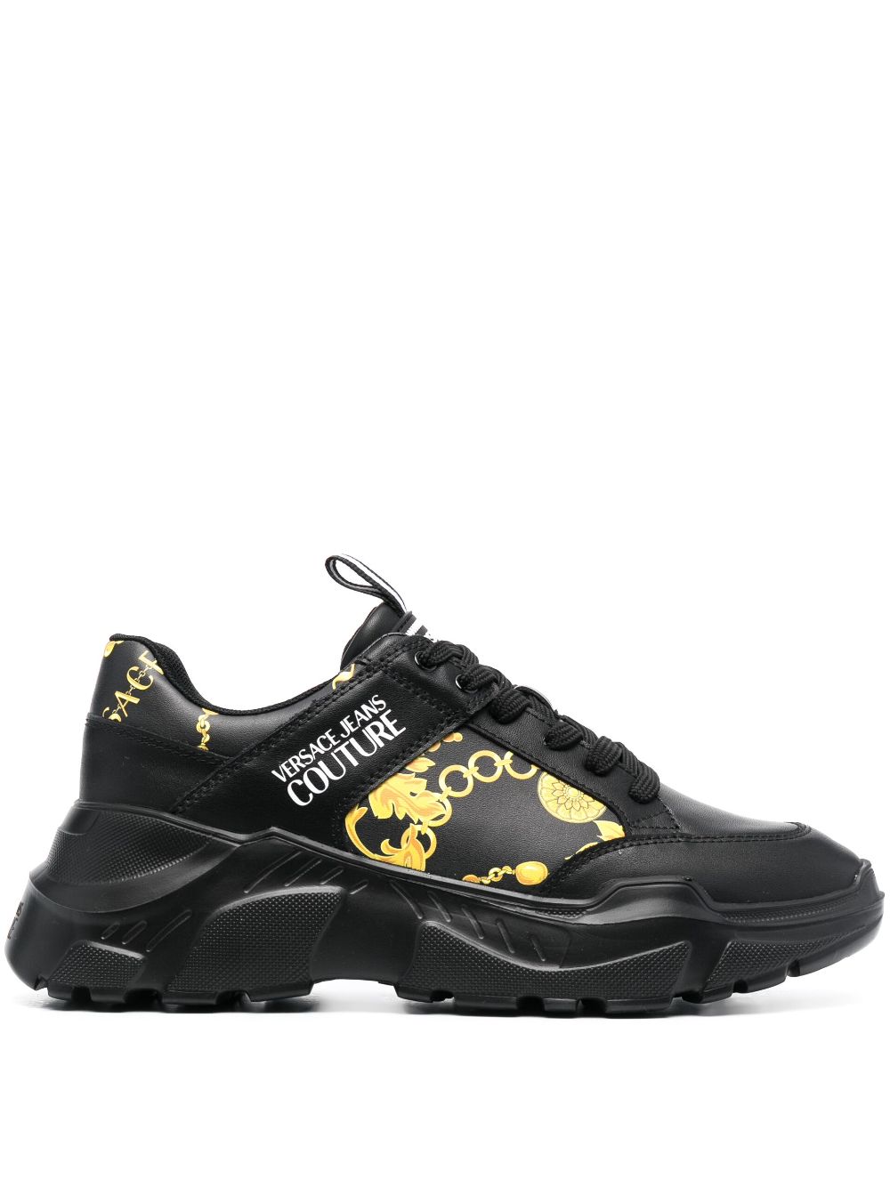 Versace Jeans Couture Sneakers mit Ketten-Print - Schwarz von Versace Jeans Couture