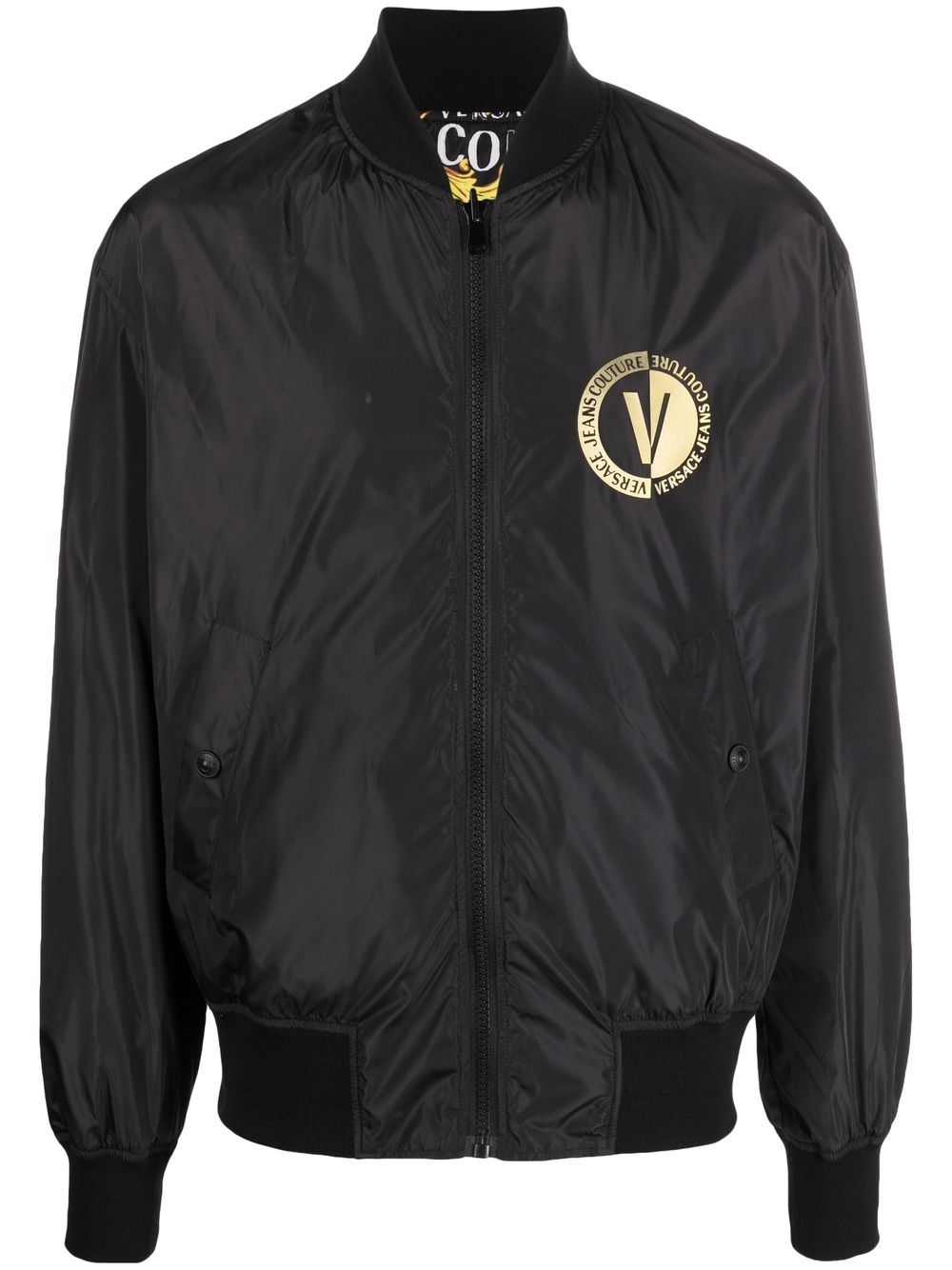 Versace Jeans Couture Bomberjacke mit Logo-Print - Schwarz von Versace Jeans Couture