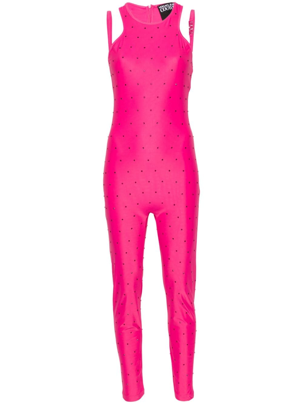 Versace Jeans Couture Neckholder-Jumpsuit mit Kristallen - Rosa von Versace Jeans Couture