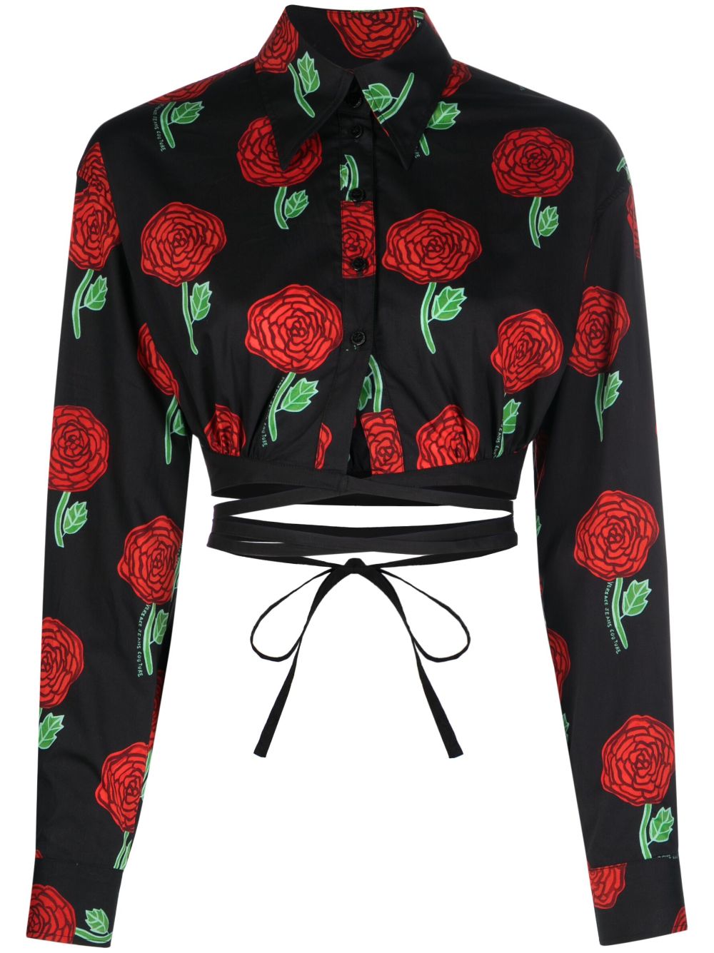 Versace Jeans Couture Bluse mit Blumen-Print - Schwarz von Versace Jeans Couture