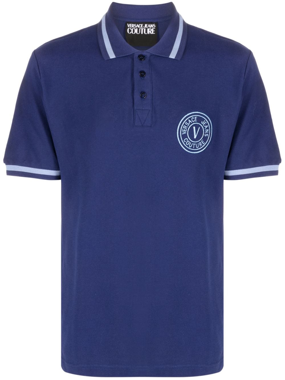 Versace Jeans Couture Poloshirt mit Logo-Stickerei - Blau von Versace Jeans Couture