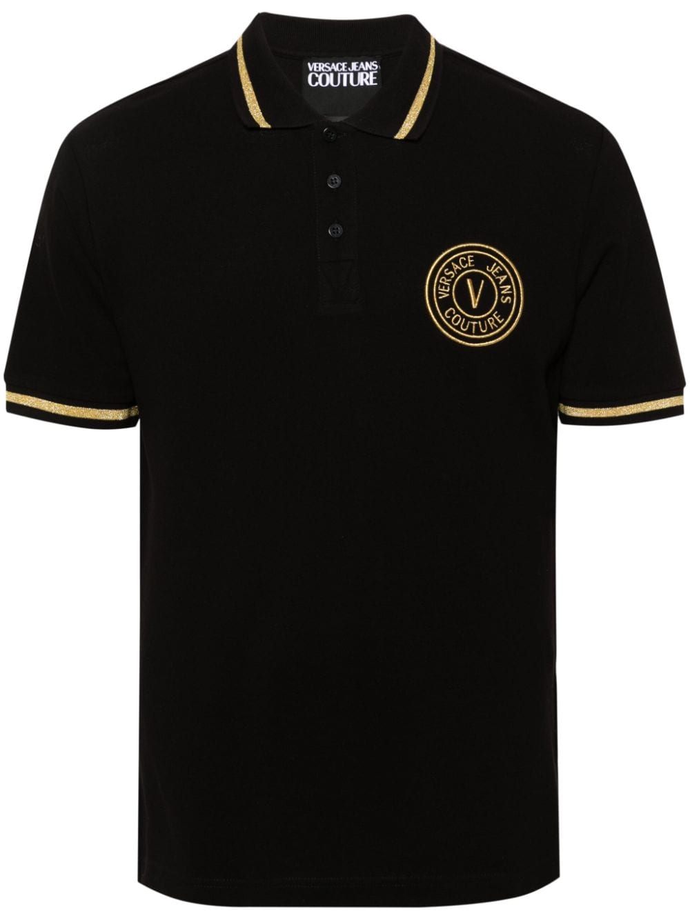 Versace Jeans Couture Poloshirt mit Logo-Stickerei - Schwarz von Versace Jeans Couture