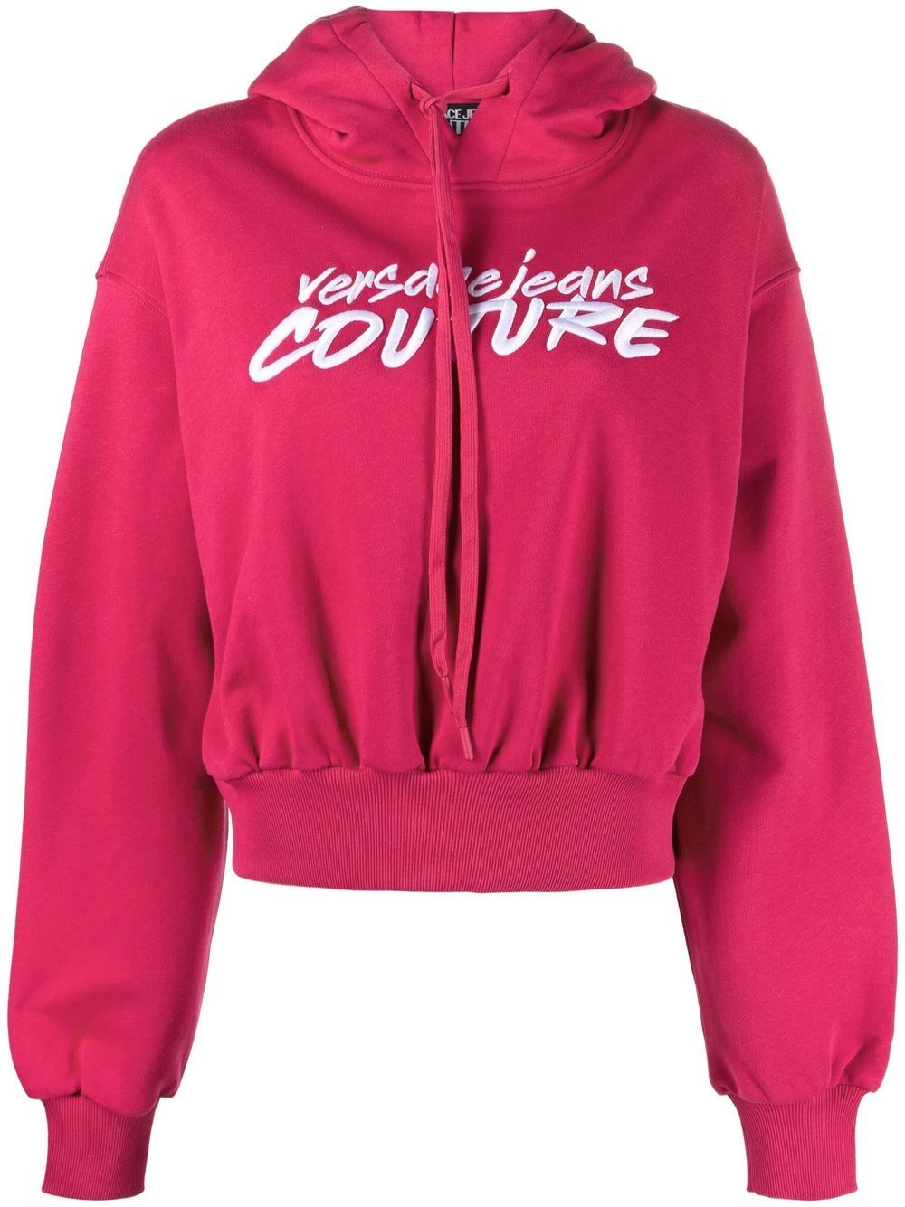 Versace Jeans Couture Cropped-Hoodie mit Logo-Stickerei - Rosa von Versace Jeans Couture